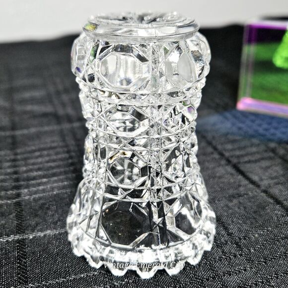 Vtg Clear 1970's Anna hütte 24% Lead Crystal Toothpick Mini Vase West Germany - Picture 5 of 13